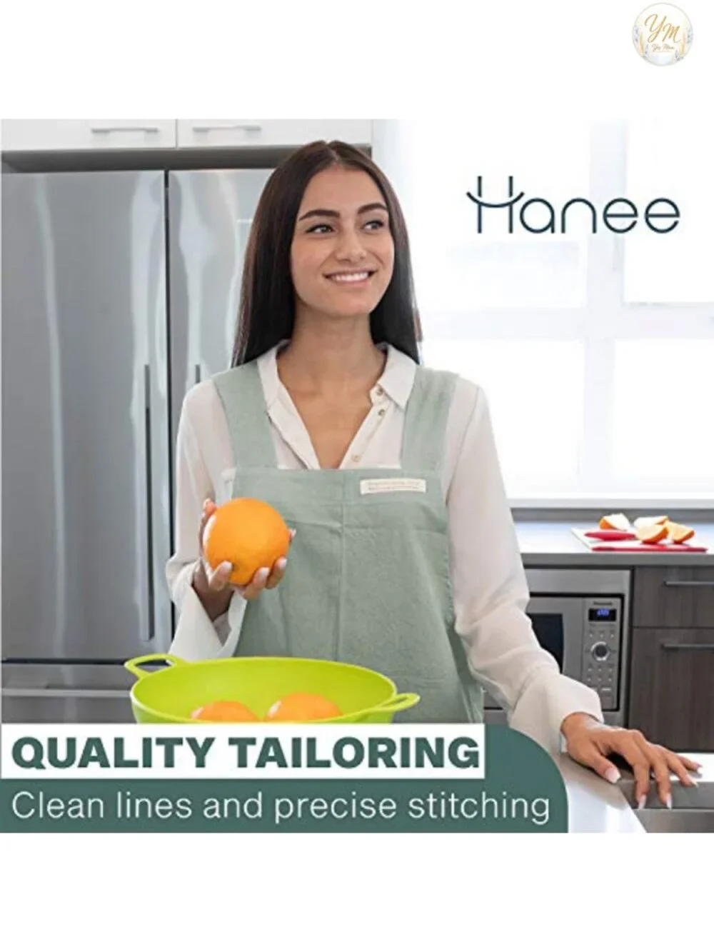 100% Cotton Unisex Cross-Back Apron with Large Pockets
